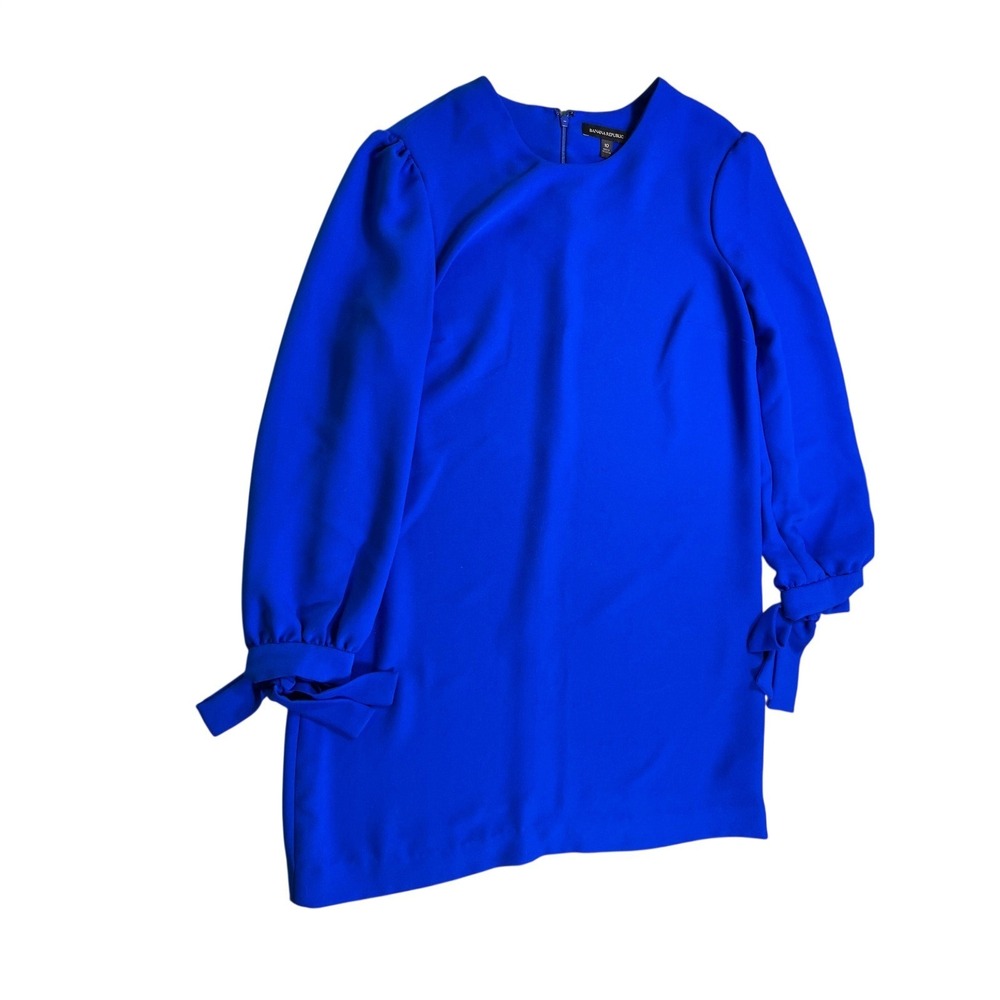 Banana Republic Cobalt Blue Tie Sleeve Shift Dress Size 10